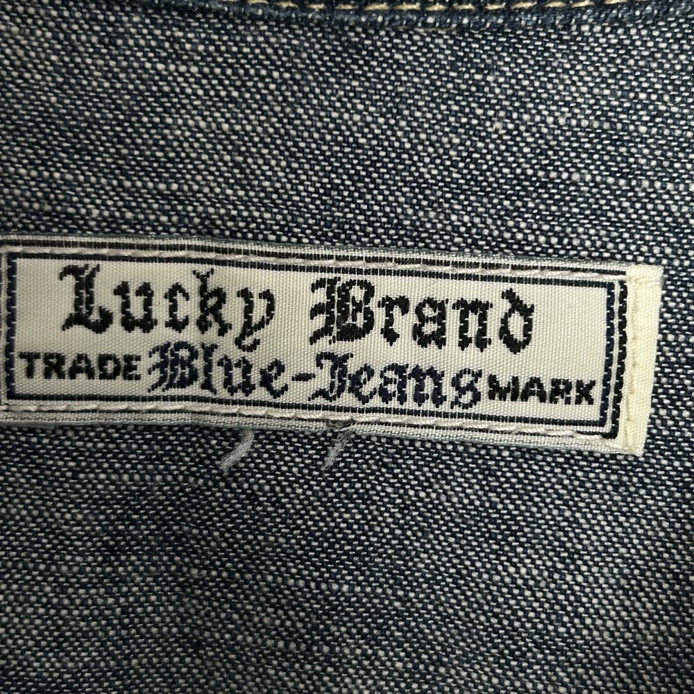 Vintage Lucky Brand Western Shirt Dress S Minimalist‎ Preppy Rodeo Country USA - Picture 9 of 11